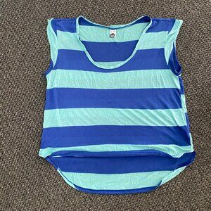 Nordstrom BP Striped Tee / Blue & Green / Great Condition! Womens Size S 17"